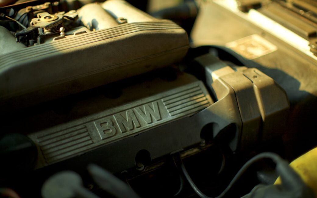 black and gray car engine